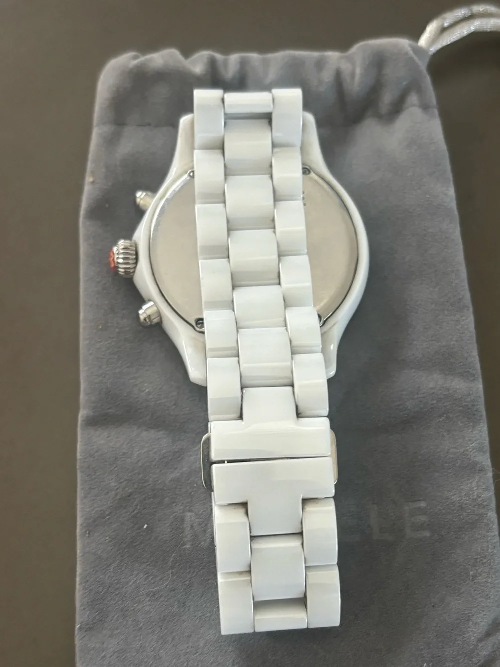 Michele Jetway Diamond White Ceramic Chronograph Watch MWW17B000001